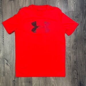 Under Armour Heatgear‎ Mens Red Loose Fit T Shirt Medium M Athletic Gym